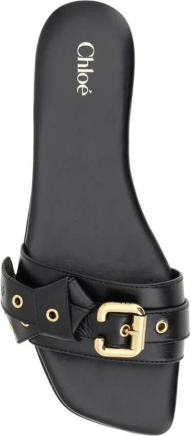 Chloé Zwarte Leren Sandalen voor Vrouwen