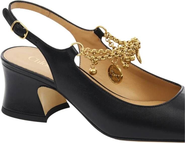 Chloé Zwarte Sandalen met Charms