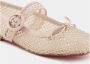 Christian Louboutin Beige Mesh Ballerina's met Strass - Thumbnail 2