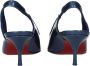 Christian Louboutin Blauwe Leren Sandaal Puntige Neus Middelhoge Hakken - Thumbnail 2
