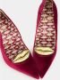Christian Louboutin Burgundy Velvet Kiss Pumps met Lips - Thumbnail 2