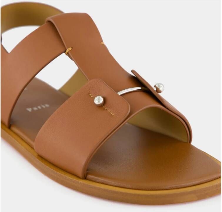 Christian Louboutin Cuoio Leren Sandalen met Metalen Detail