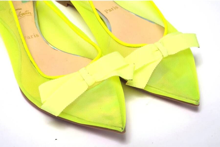 Christian Louboutin Fluro Gele Platte Puntige Schoen Yellow Dames