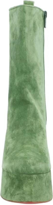Christian Louboutin Groene Hak Enkellaarzen