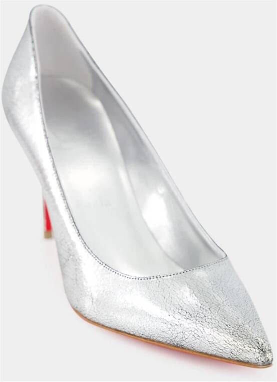 Christian Louboutin Metallic Zilver Leren Stiletto Pumps