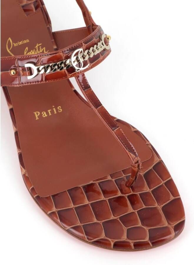 Christian Louboutin MJ Thong 25mm Sandalen van leer met krokodillenprint