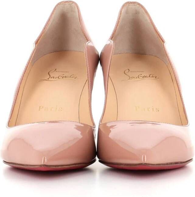 Christian Louboutin Nude Lakleren Hakken Pink Dames