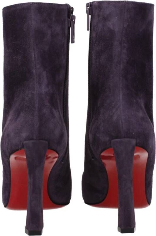 Christian Louboutin Paarse Leren Enkellaarzen