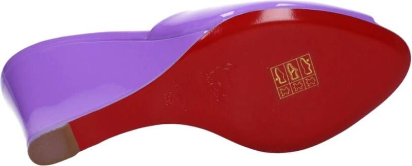 Christian Louboutin Paarse Leren Sleehakken