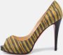 Christian Louboutin Pre-owned Canvas heels Yellow Dames - Thumbnail 2