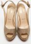 Christian Louboutin Pre-owned Canvas sandals Brown Dames - Thumbnail 3