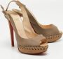 Christian Louboutin Pre-owned Canvas sandals Brown Dames - Thumbnail 4