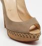 Christian Louboutin Pre-owned Canvas sandals Brown Dames - Thumbnail 7