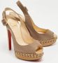 Christian Louboutin Pre-owned Canvas sandals Gray Dames - Thumbnail 4