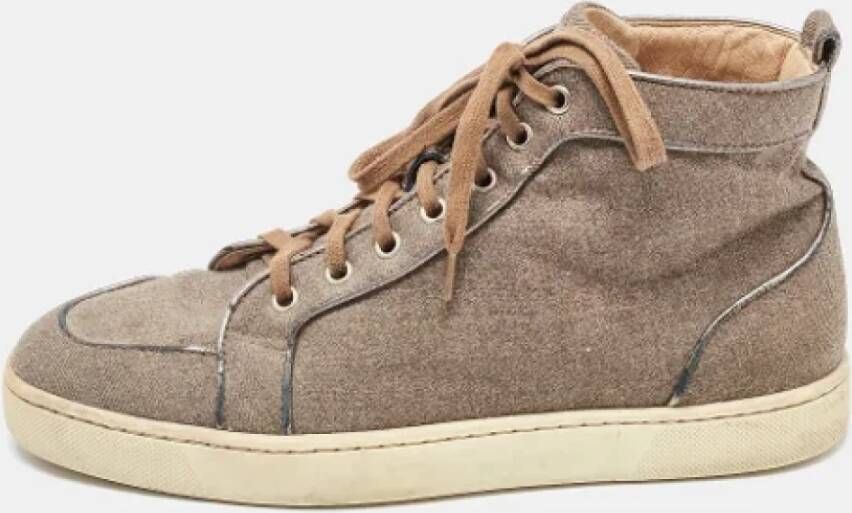 Christian Louboutin Pre-owned Canvas sneakers Brown Dames