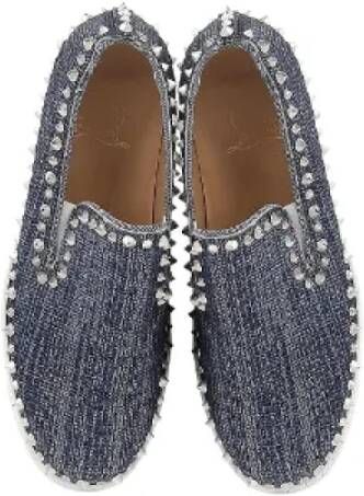 Christian Louboutin Pre-owned Cotton flats Blue Dames