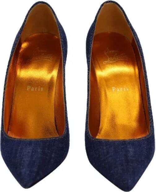 Christian Louboutin Pre-owned Cotton heels Blue Dames