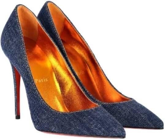 Christian Louboutin Pre-owned Denim heels Blue Dames