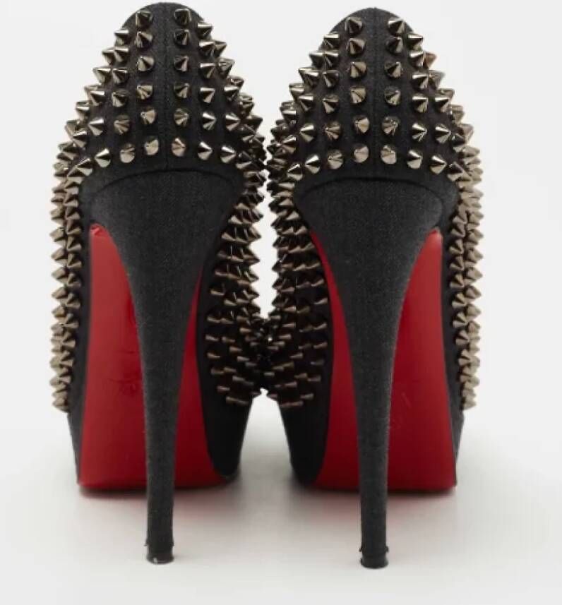 Christian Louboutin Pre-owned Denim heels Gray Dames