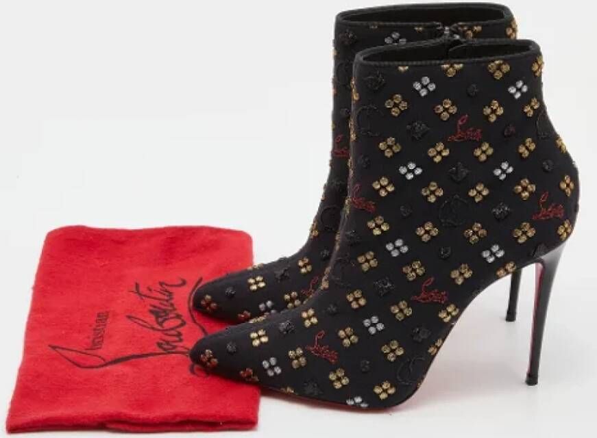 Christian Louboutin Pre-owned Fabric boots Black Dames