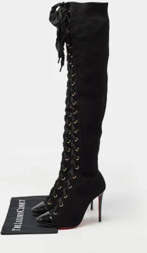 Christian Louboutin Pre-owned Fabric boots Black Dames