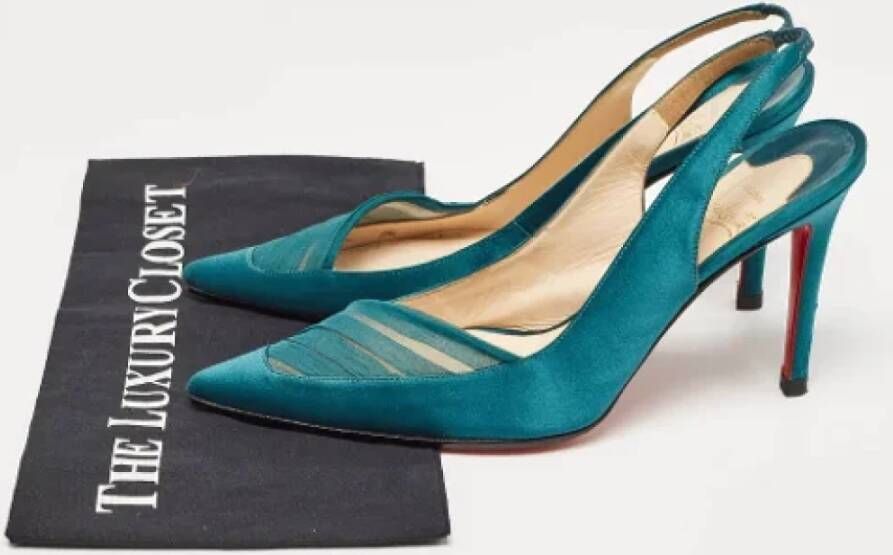 Christian Louboutin Pre-owned Fabric heels Green Dames