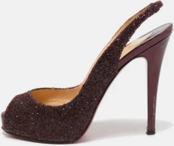 Christian Louboutin Pre-owned Fabric heels Purple Dames