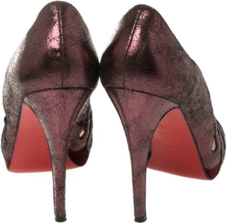 Christian Louboutin Pre-owned Fabric heels Red Dames