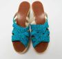 Christian Louboutin Pre-owned Fabric sandals Blue Dames - Thumbnail 2