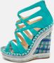 Christian Louboutin Pre-owned Fabric sandals Green Dames - Thumbnail 2