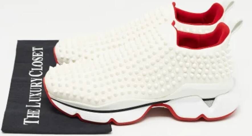 Christian Louboutin Pre-owned Fabric sneakers White Heren