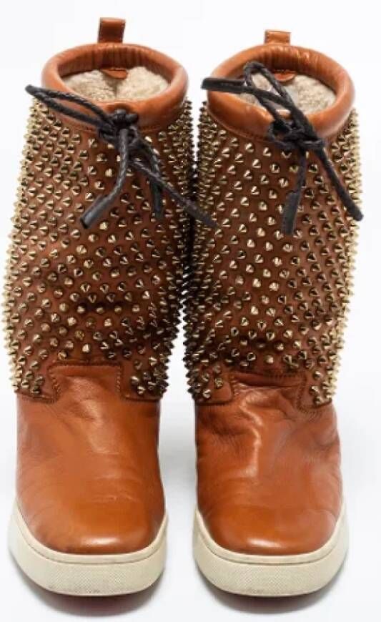 Christian Louboutin Pre-owned Leather boots Brown Dames