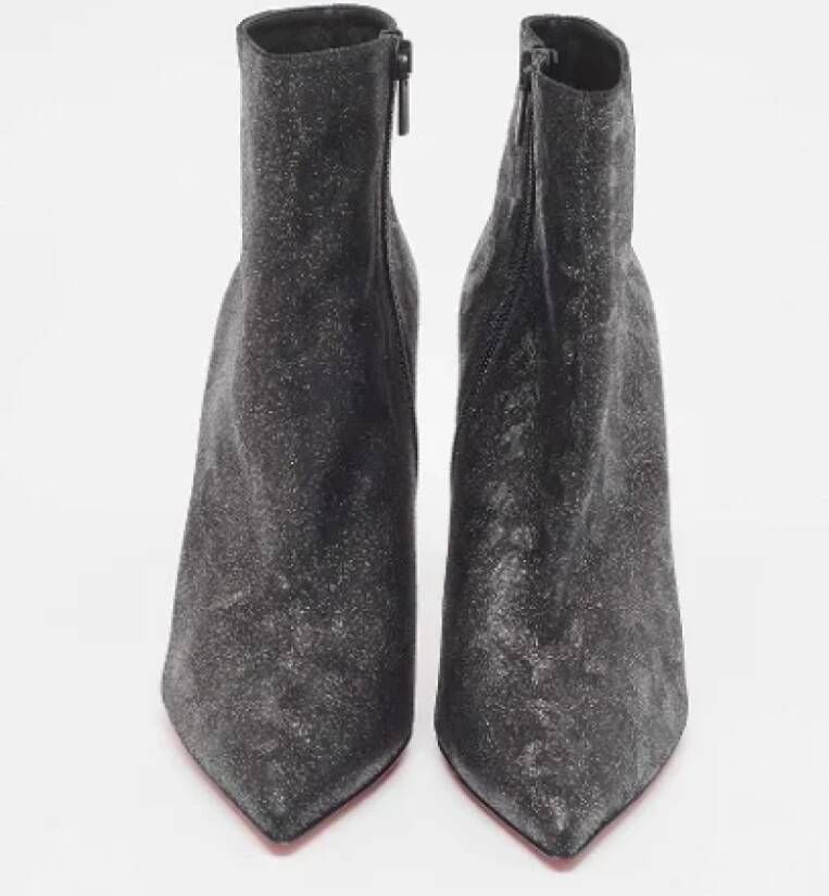 Christian Louboutin Pre-owned Leather boots Gray Dames