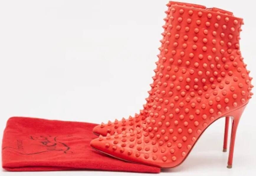 Christian Louboutin Pre-owned Leather boots Red Dames