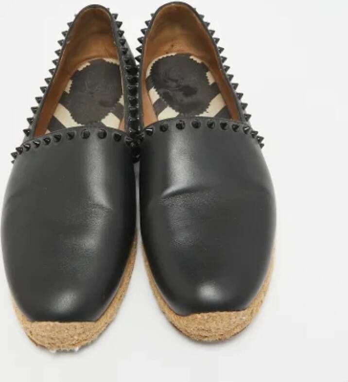 Christian Louboutin Pre-owned Leather flats Black Heren