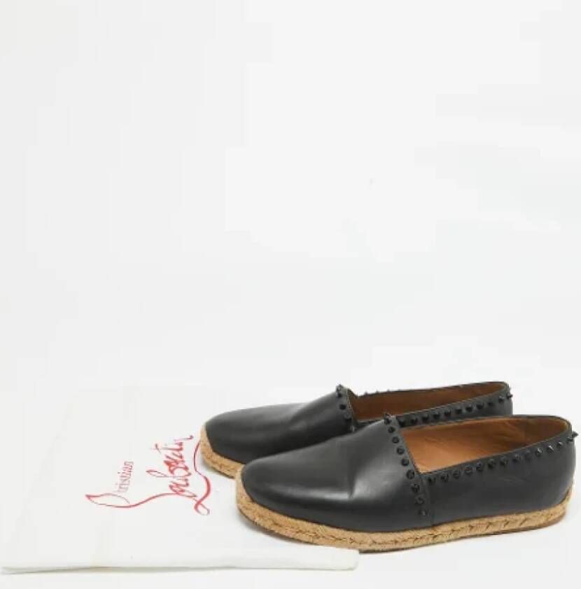 Christian Louboutin Pre-owned Leather flats Black Heren