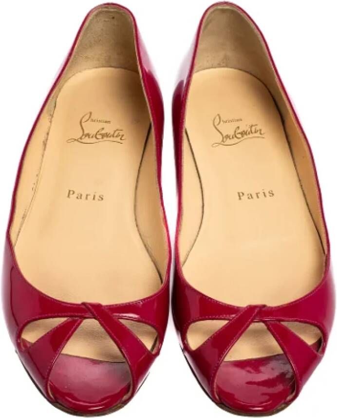 Christian Louboutin Pre-owned Leather flats Pink Dames