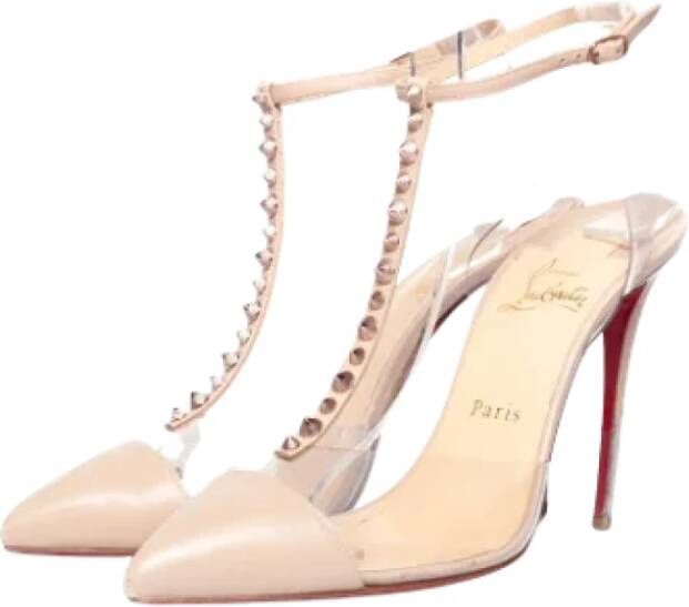 Christian Louboutin Pre-owned Leather heels Beige Dames