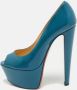 Christian Louboutin Pre-owned Leather heels Blue Dames - Thumbnail 2