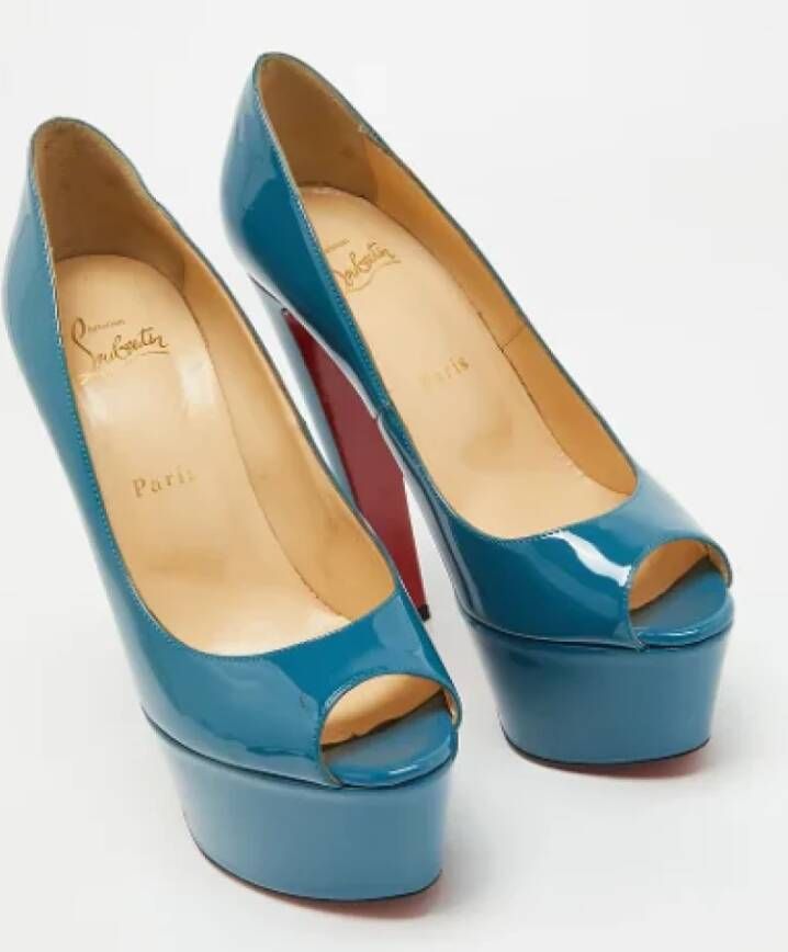Christian Louboutin Pre-owned Leather heels Blue Dames