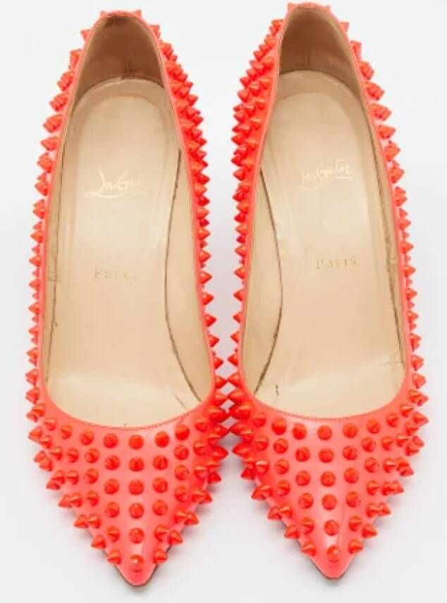 Christian Louboutin Pre-owned Leather heels Orange Dames