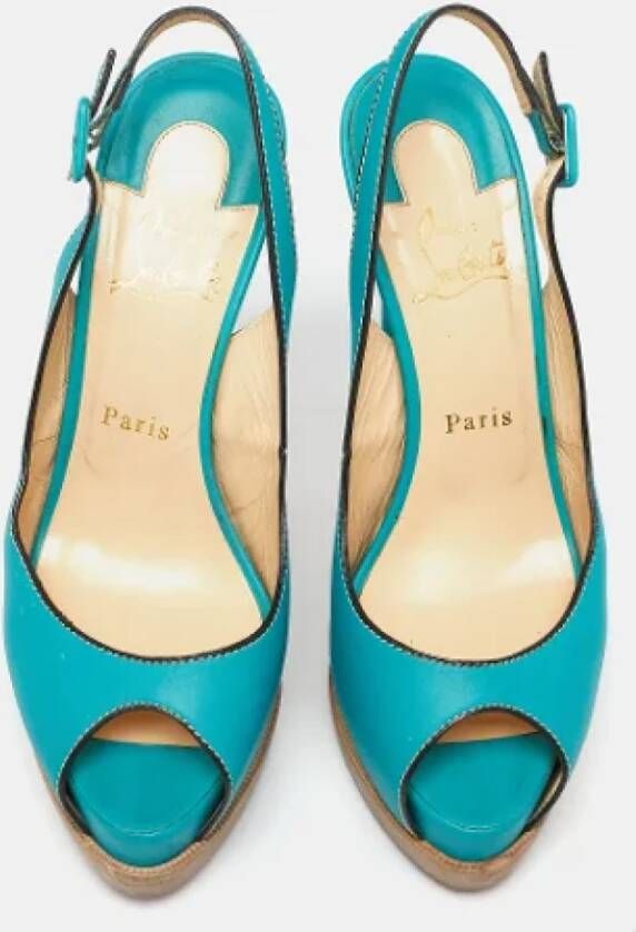 Christian Louboutin Pre-owned Leather sandals Blue Dames