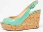Christian Louboutin Pre-owned Leather sandals Green Dames - Thumbnail 2