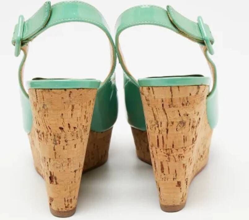 Christian Louboutin Pre-owned Leather sandals Green Dames