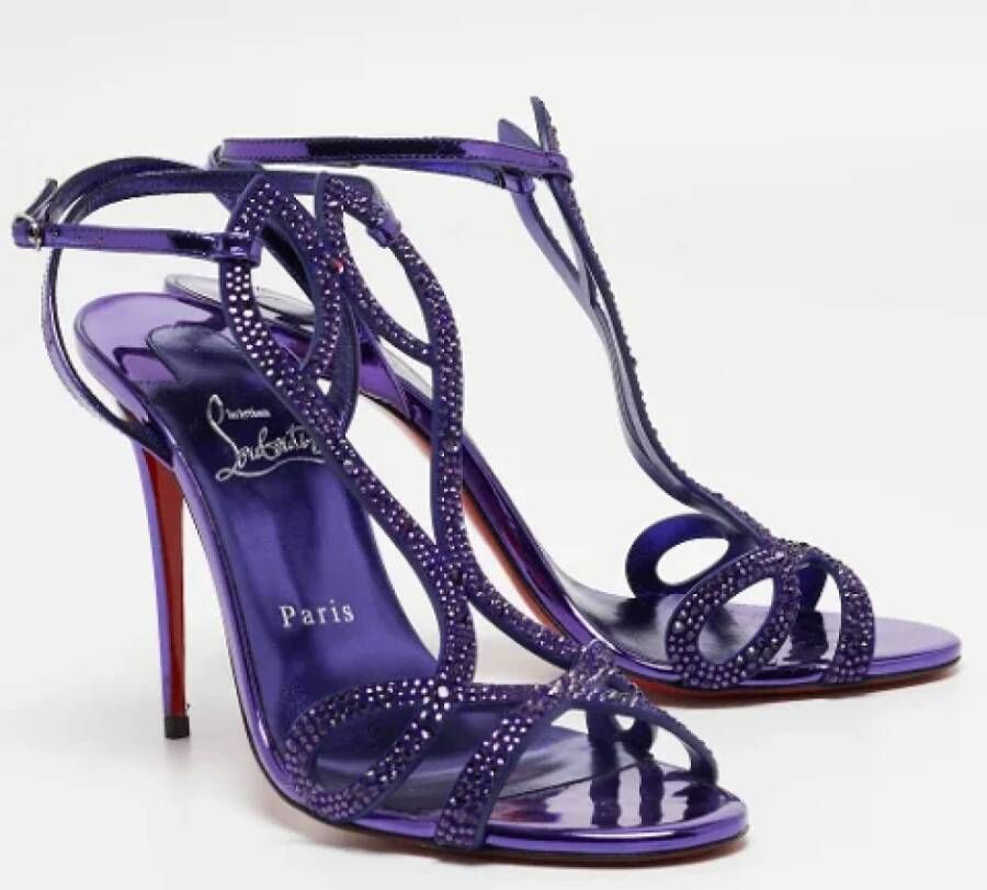 Christian Louboutin Pre-owned Leather sandals Purple Dames