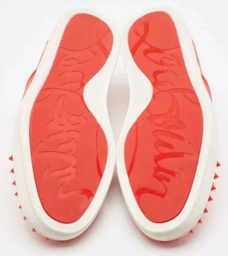 Christian Louboutin Pre-owned Leather sneakers Orange Dames