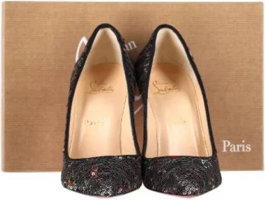 Christian Louboutin Pre-owned Polyester heels Gray Dames