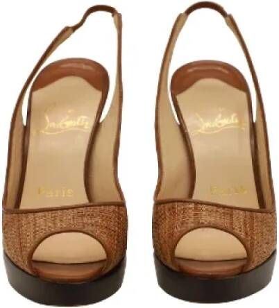 Christian Louboutin Pre-owned Raffia heels Brown Dames