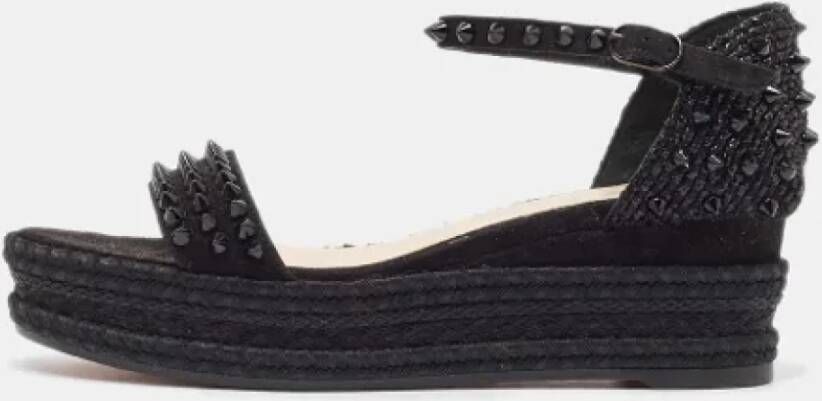 Christian Louboutin Pre-owned Raffia sandals Black Dames