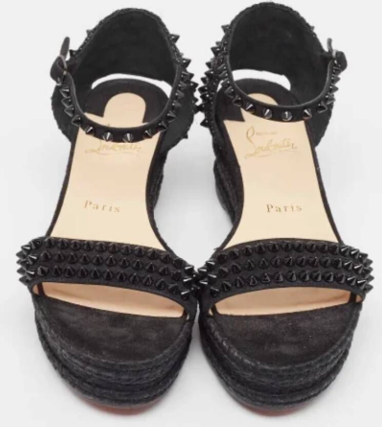 Christian Louboutin Pre-owned Raffia sandals Black Dames